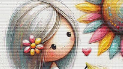 Lovely Sunflower counted cross stitch pattern by World of Love Hearts/Adrian G Eyre