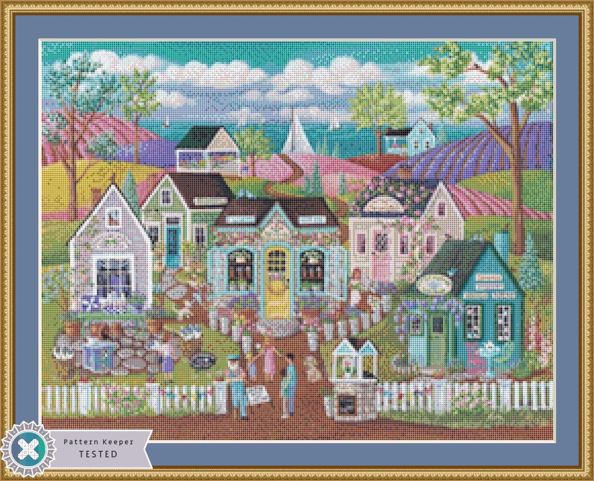 Flower Festival (Small) counted cross stitch pattern by Kim Leo license by JMS Art Licensing