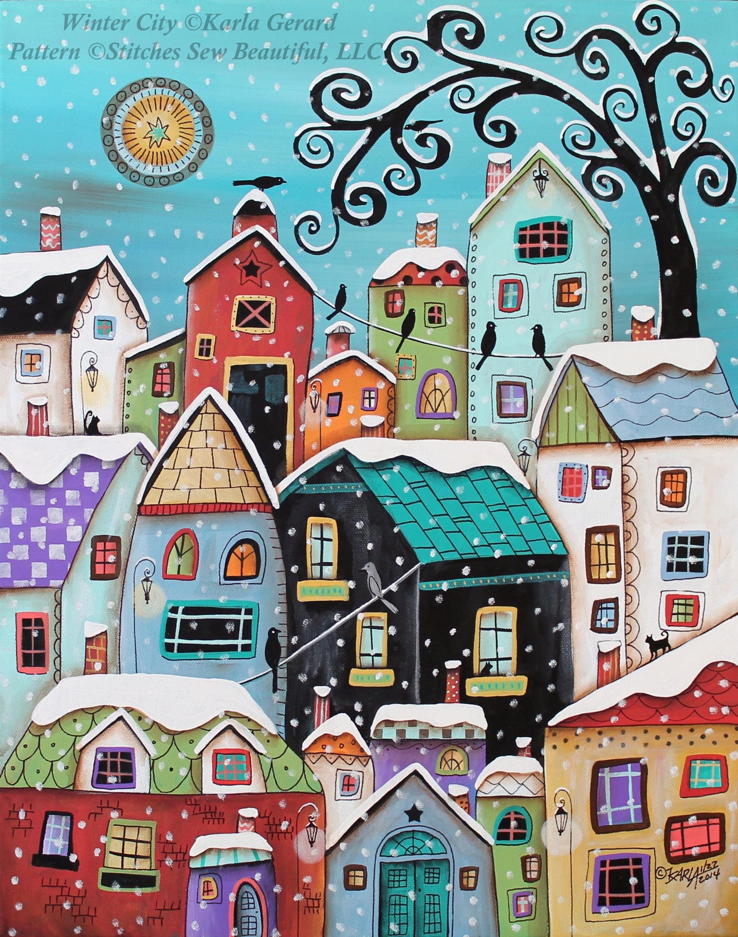 Winter City (Max Size/Color) counted cross stitch pattern by Karla Gerard
