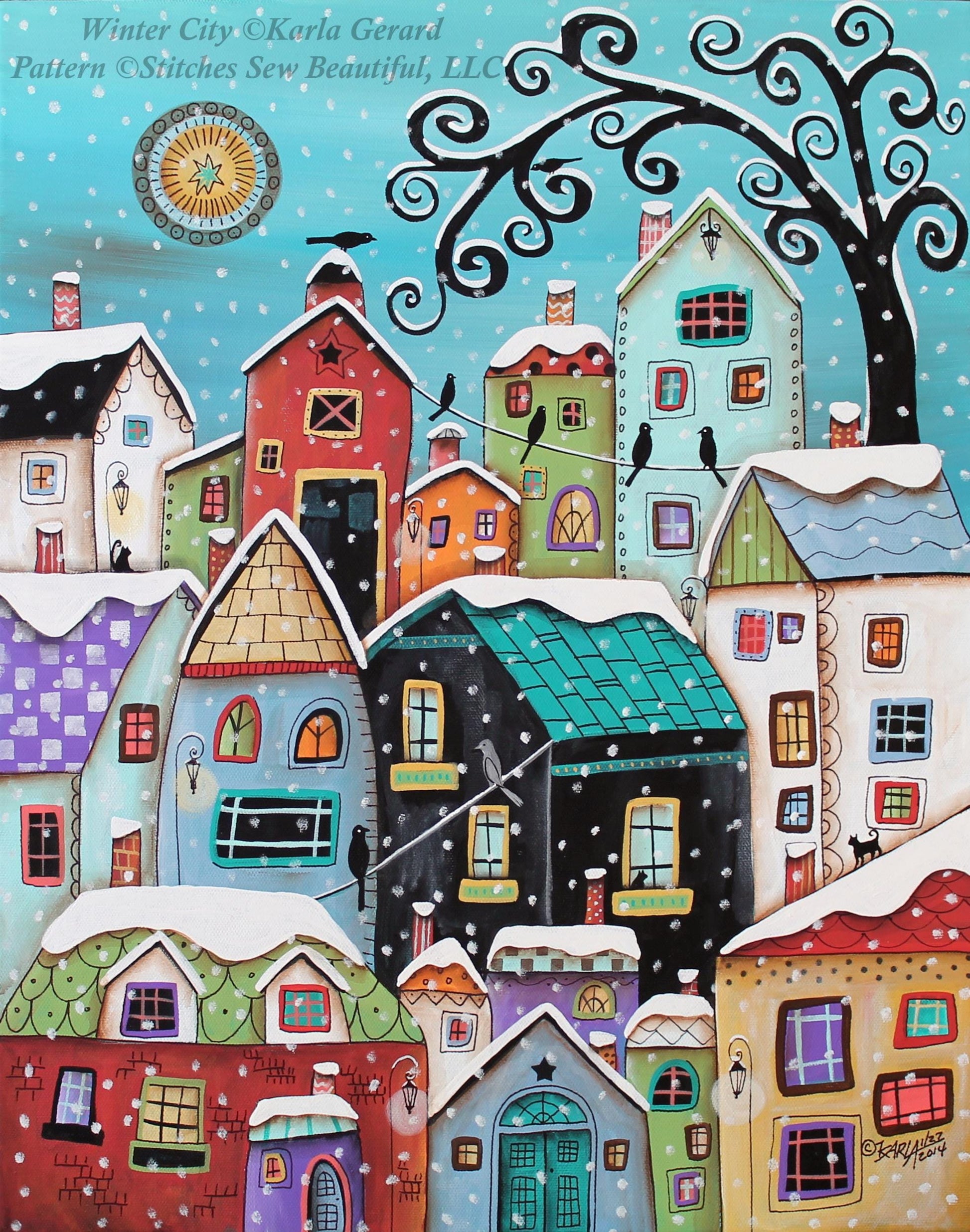 Winter City (Max Size/Color) counted cross stitch pattern by Karla Gerard
