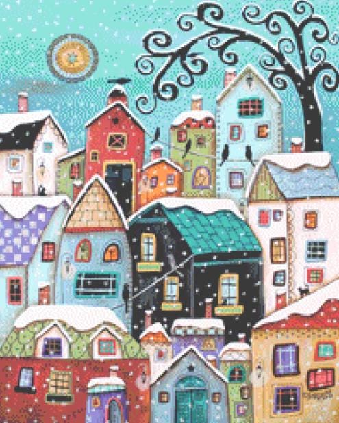 Winter City (Small) counted cross stitch pattern by Karla Gerard