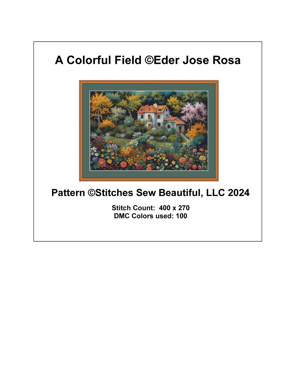 A Colorful Field cross stitch pattern by Eder Jose Rosa