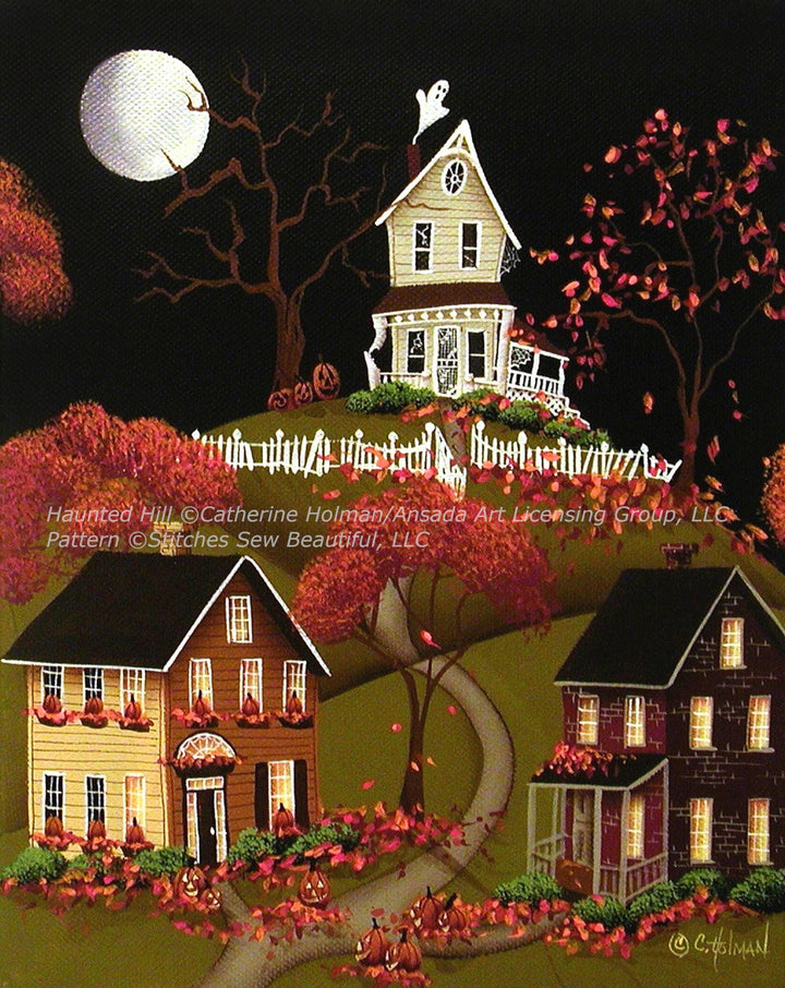 Haunted Hill cross stitch pattern by Catherine Holman/Ansada Licensing Group, LLC.