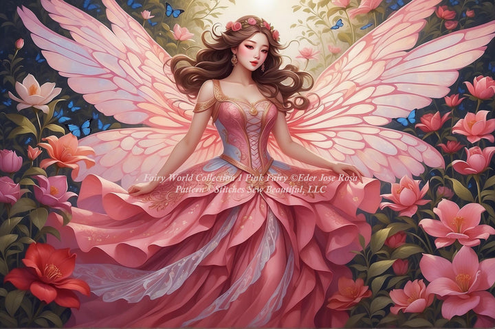 Fairy World Collection No. 1 Pink Fairy cross stitch pattern by Eder Jose Rosa