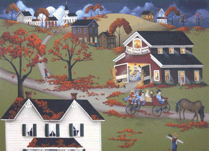 Annual Autumn Barn Dance & Hayride cross stitch pattern by Catherine Holman/Ansada Licensing Group, LLC.