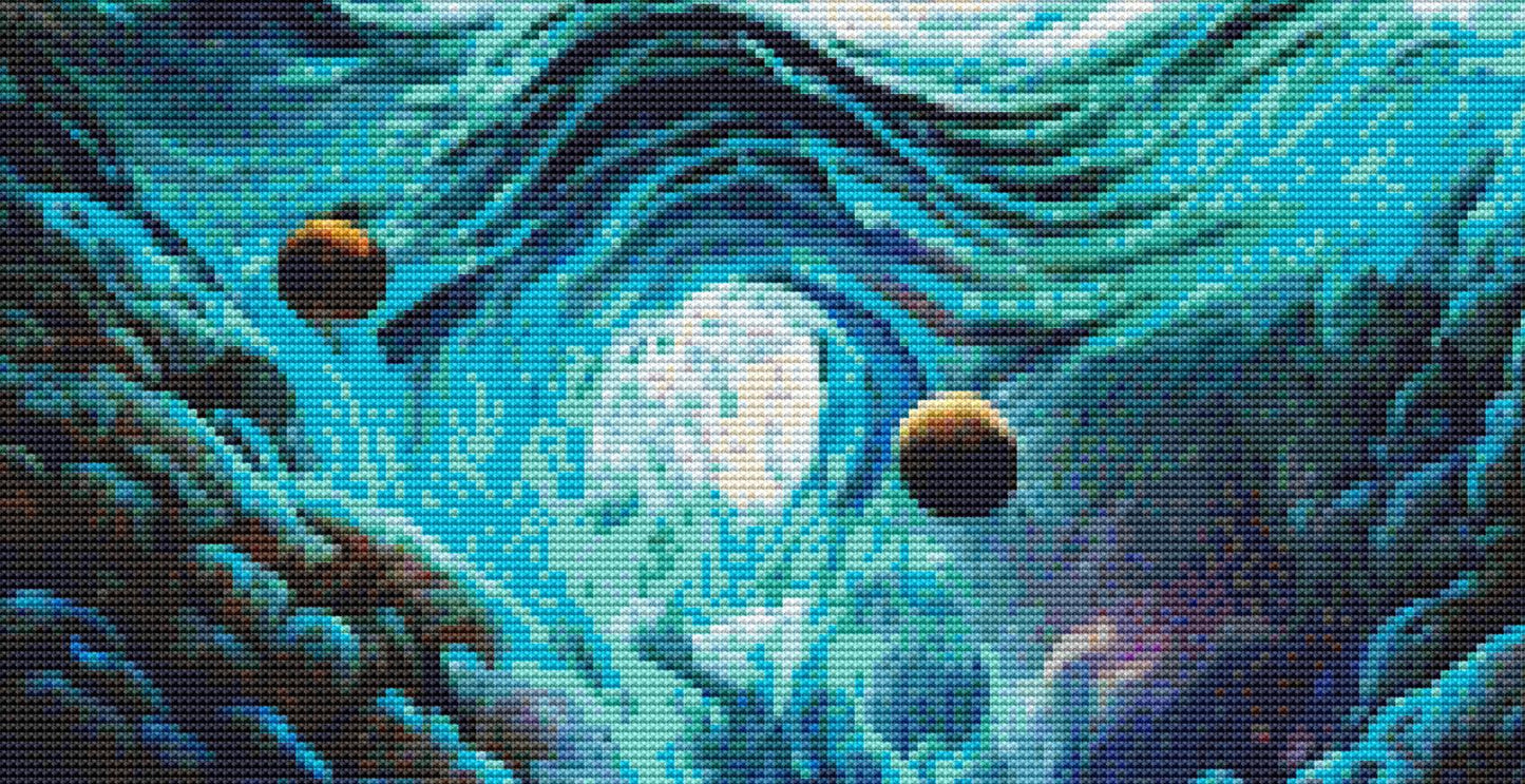 Cosmic Pirate Ship (Max Size/Color) counted cross stitch pattern by Digital Art Club AU