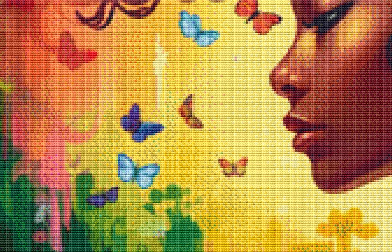 Floral Beauty 1 (Max Color) counted cross stitch pattern ©Adobe Ext. License