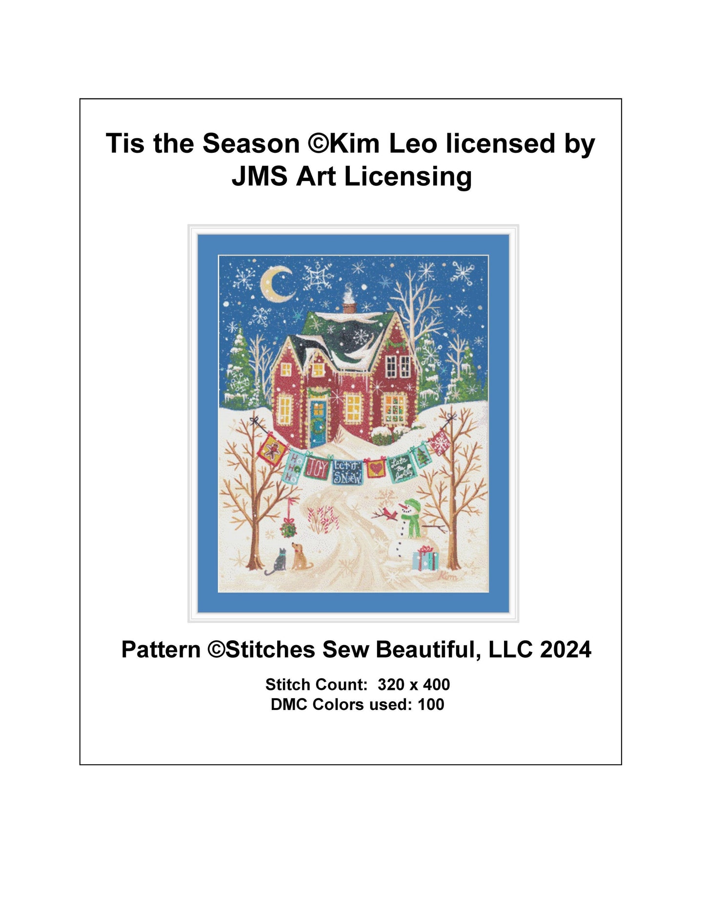 Tis the Season cross stitch pattern by Kim Leo/JMS Art Licensing