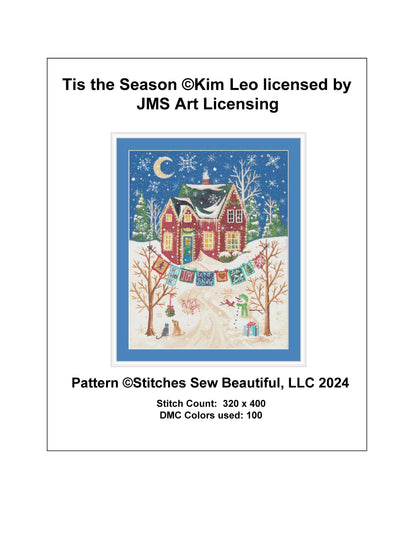 Tis the Season cross stitch pattern by Kim Leo/JMS Art Licensing