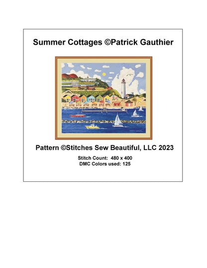 Summer Cottages cross stitch pattern by Patrick Gauthier
