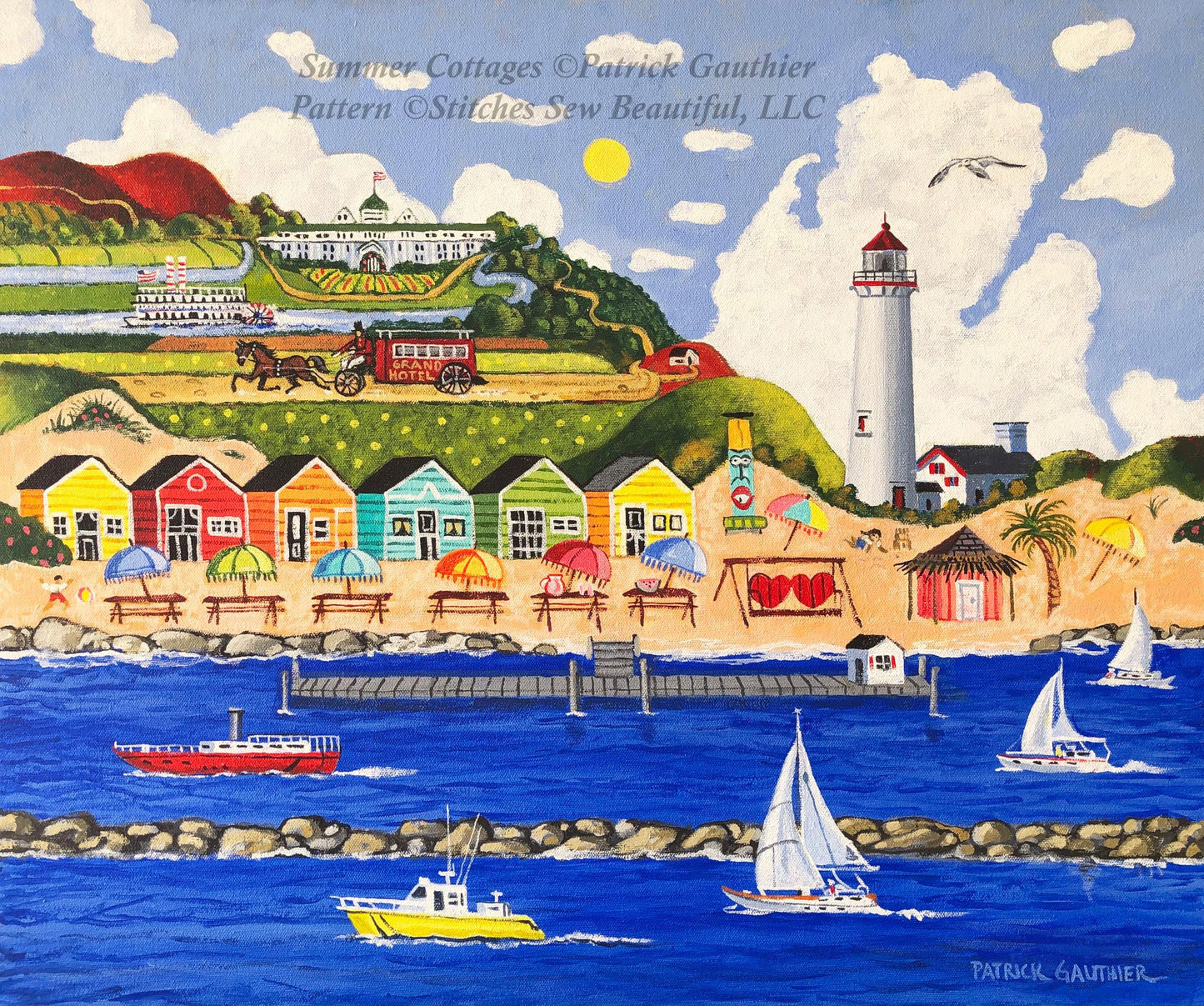 Summer Cottages cross stitch pattern by Patrick Gauthier