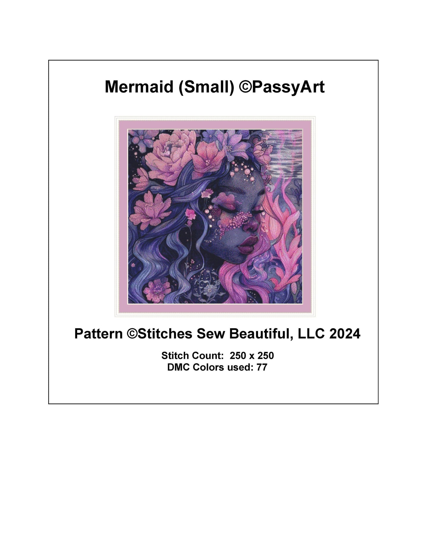 Mermaid (Small) counted cross stitch pattern by PassyArt