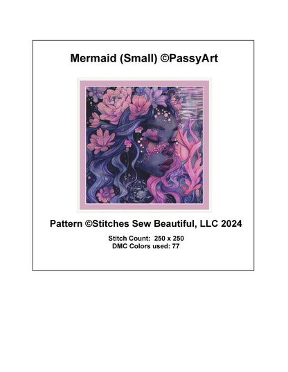 Mermaid (Small) counted cross stitch pattern by PassyArt