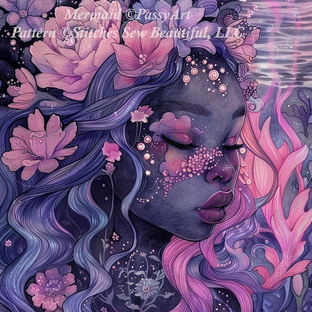 Mermaid (Small) counted cross stitch pattern by PassyArt