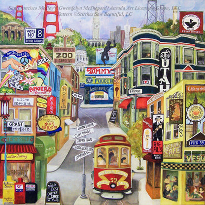 San Francisco Medley counted cross stitch pattern by Gwendolyn McShepard/Ansada Art Licensing Group, LLC