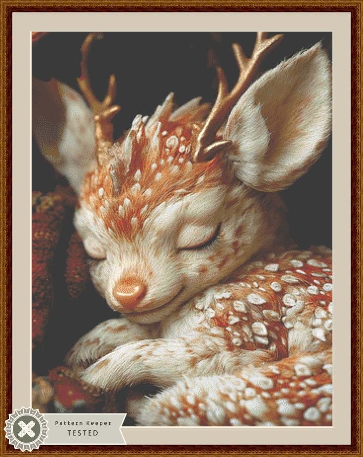 Baby Christmas Reindeer counted cross stitch pattern by Serr.Kai A Quill & Ink