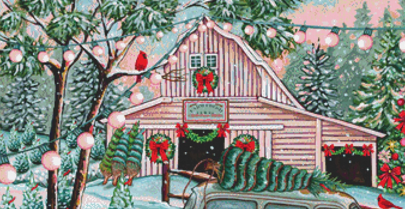 Christmas Tree Farm 2 counted cross stitch pattern by Peggy Davis/Porterfields Fine Art Licensing