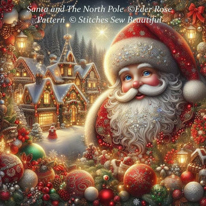Santa and The North Pole counted cross stitch pattern by Eder Jose Rosa
