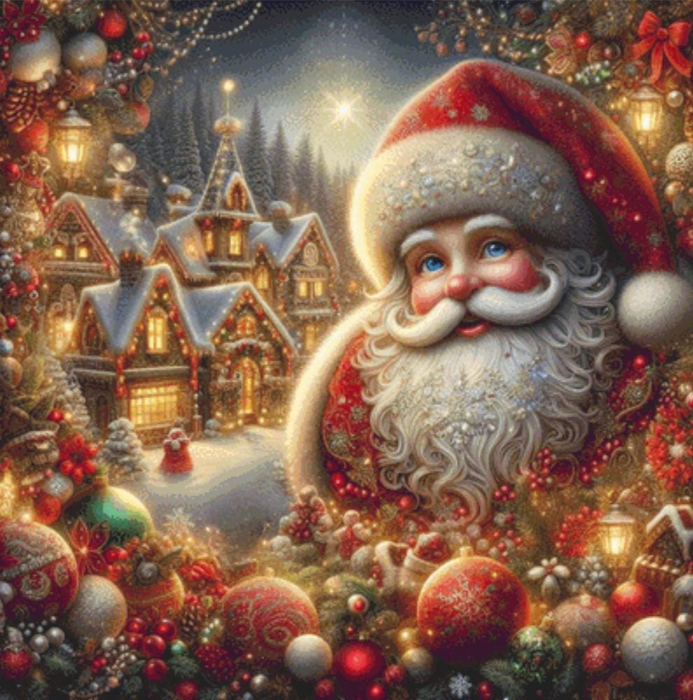 Santa and The North Pole counted cross stitch pattern by Eder Jose Rosa