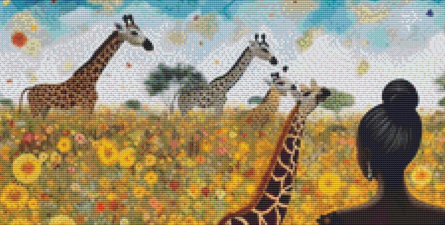 Woman in a Field of Flowers 14 (Max Color) counted cross stitch pattern by Eder Jose Rosa