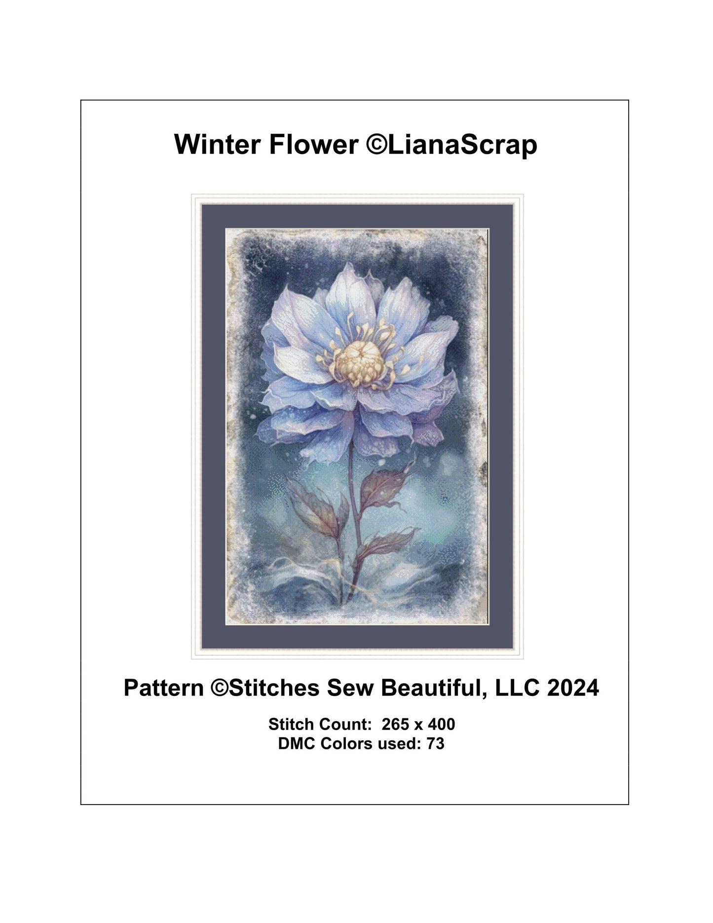 Winter Flower counted cross stitch pattern by LianaScrap