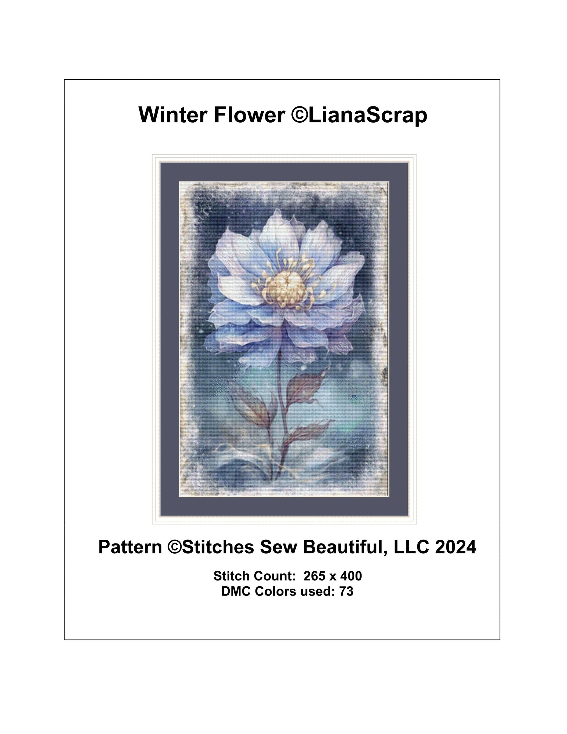 Winter Flower counted cross stitch pattern by LianaScrap