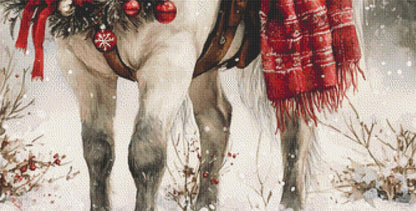 Christmas Pony counted cross stitch pattern by ClipArtStudioX