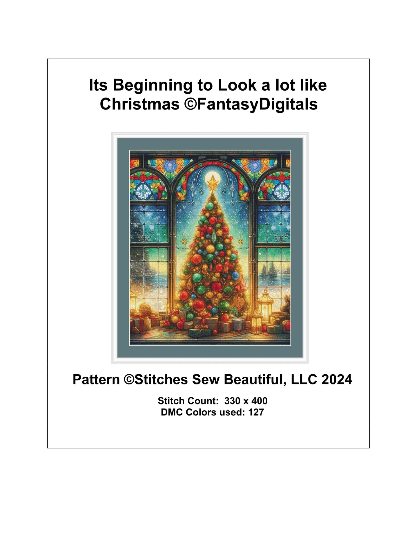It's Beginning to Look a lot like Christmas counted cross stitch pattern by FantasyDigitals