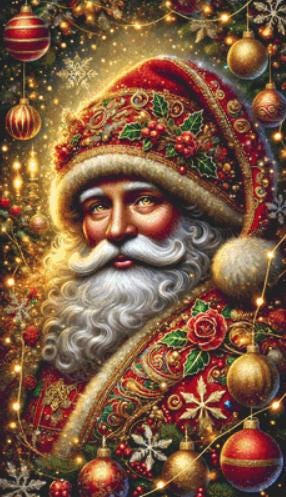 Kris Kringle counted cross stitch pattern by Eder Jose Rosa