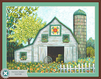 Daffodil Farm counted cross stitch pattern by Peggy Davis/Porterfields Fine Art Licensing