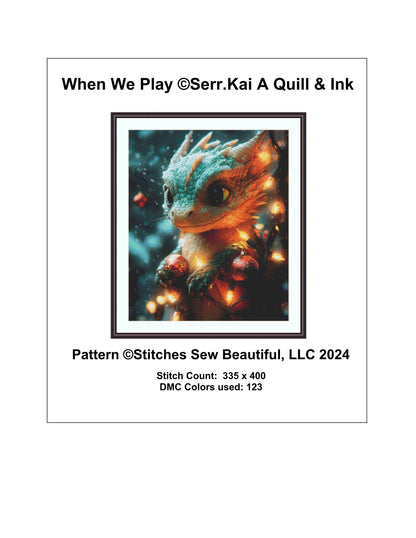 When We Play counted cross stitch pattern by Serr.Kai A Quill & Ink