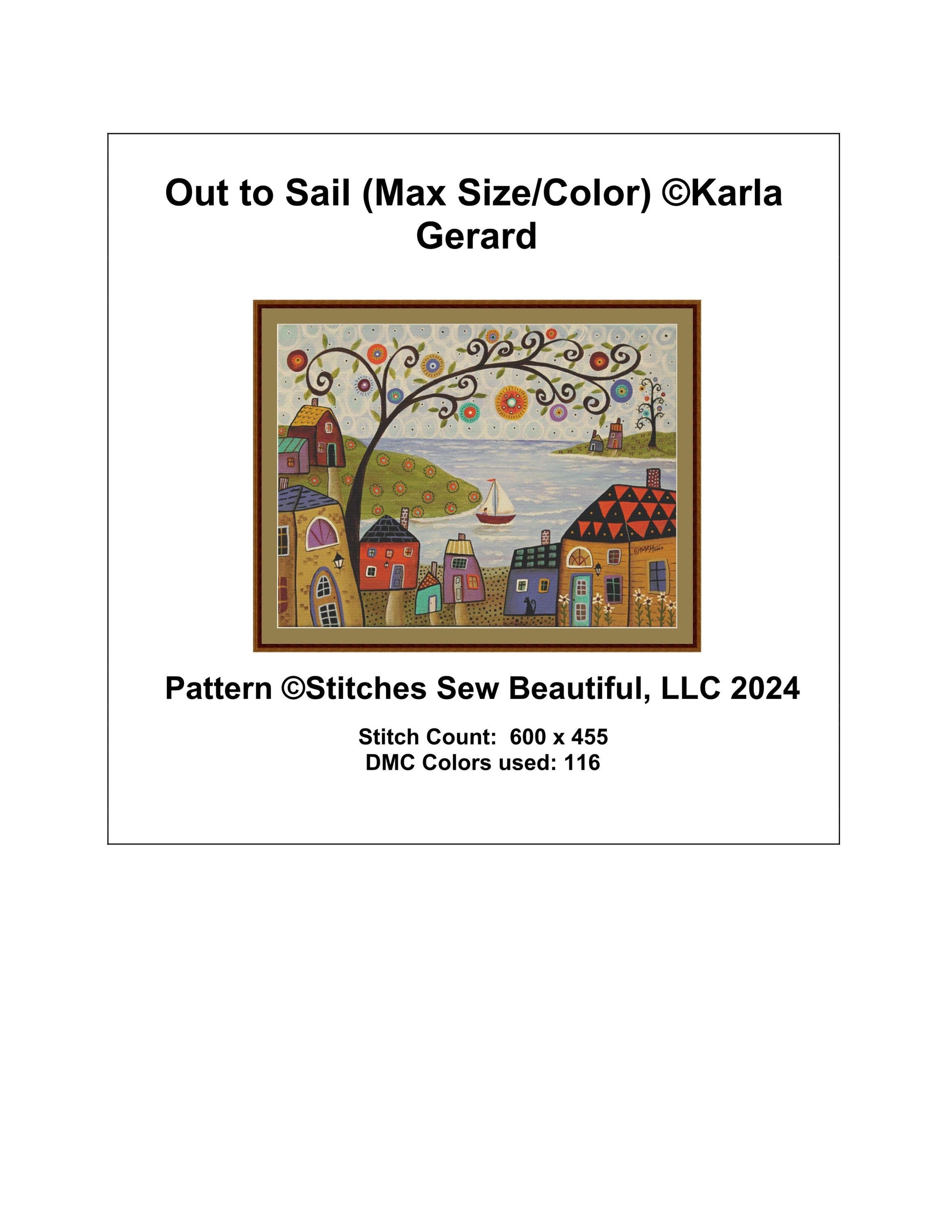 Out to Sail (Max Size/Color) counted cross stitch pattern by Karla Gerard