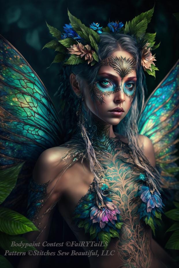 Bodypaint Contest counted cross stitch pattern by FaiRYTaiLS