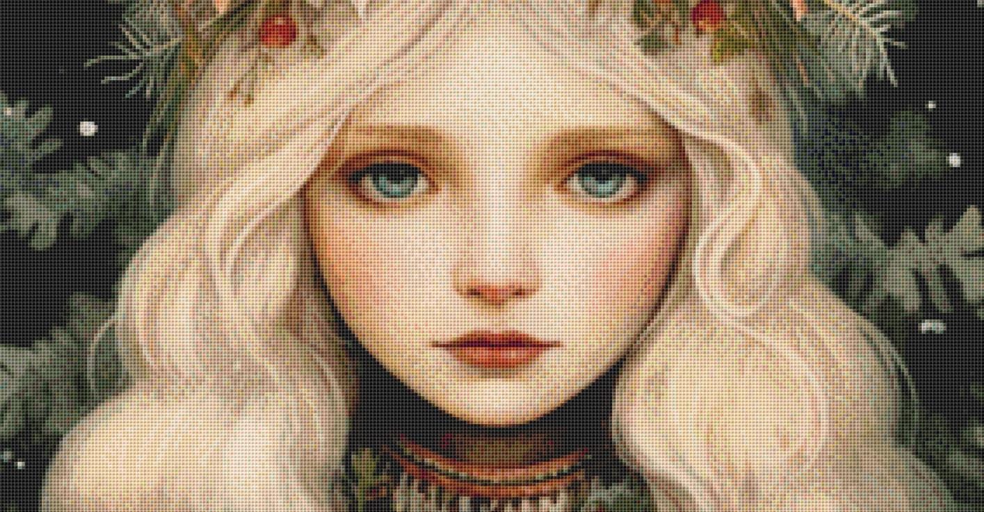 Yule Goddess No. 1 counted cross stitch pattern by DutchLadyMysticAry
