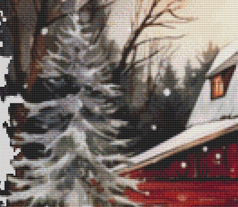 Christmas Barn counted cross stitch pattern by LemonBugDesignCompany