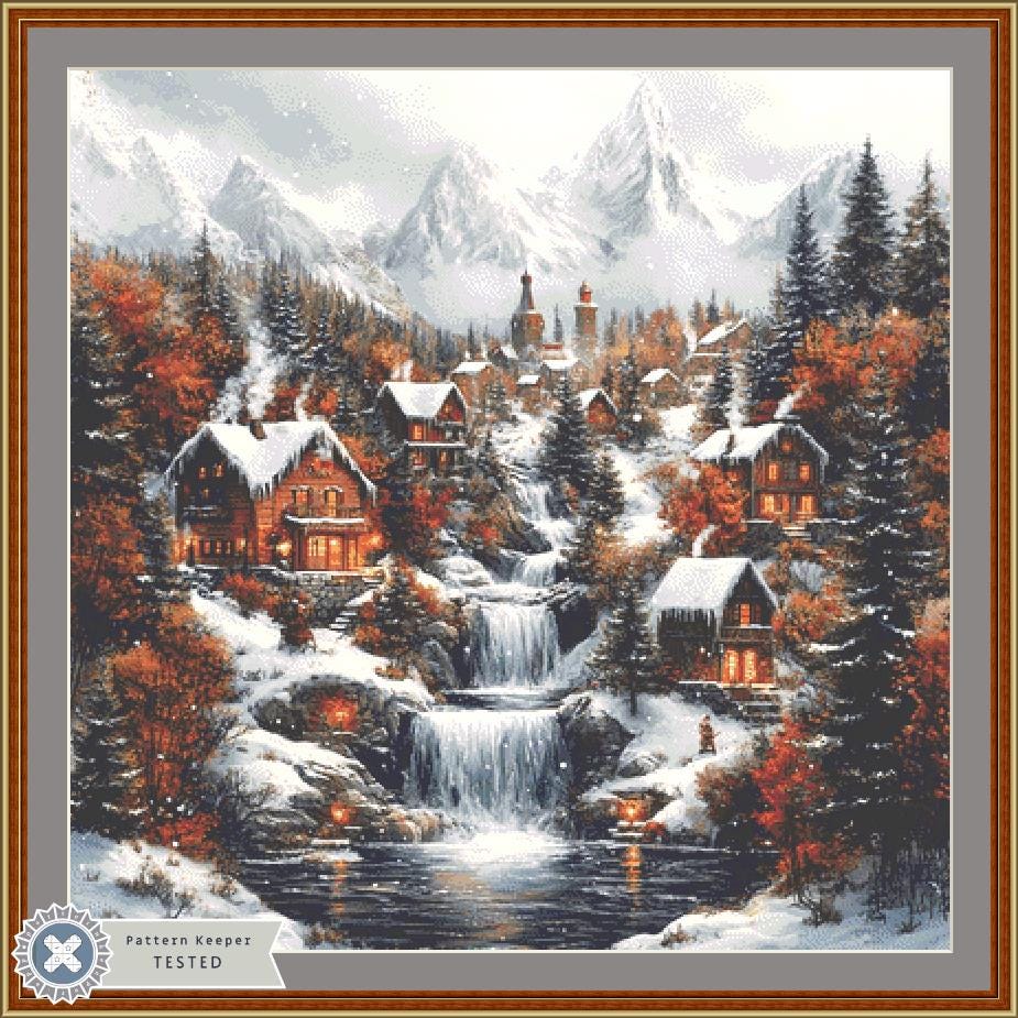 It's Winter in Santa's Town counted cross stitch pattern by Eder Jose Rosa