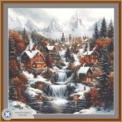 It's Winter in Santa's Town counted cross stitch pattern by Eder Jose Rosa