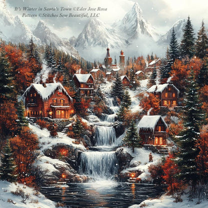 It's Winter in Santa's Town counted cross stitch pattern by Eder Jose Rosa