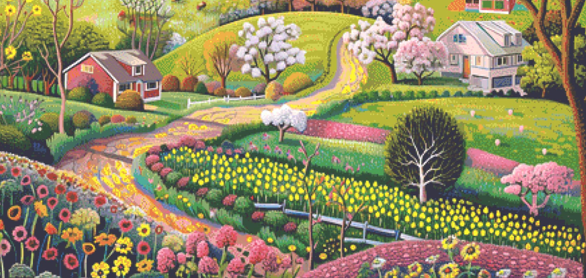 Springtime in The Countryside ©The Art Revivalist Cross Stitch Pattern