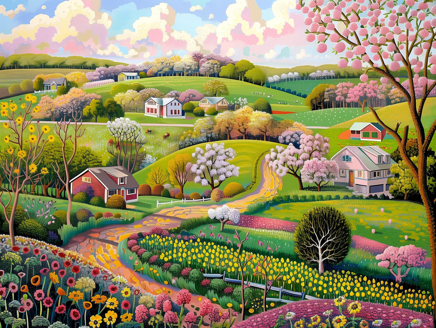Springtime in The Countryside ©The Art Revivalist Cross Stitch Pattern