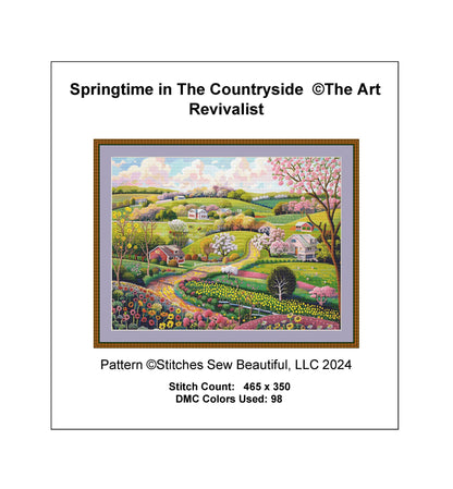 Springtime in The Countryside ©The Art Revivalist Cross Stitch Pattern