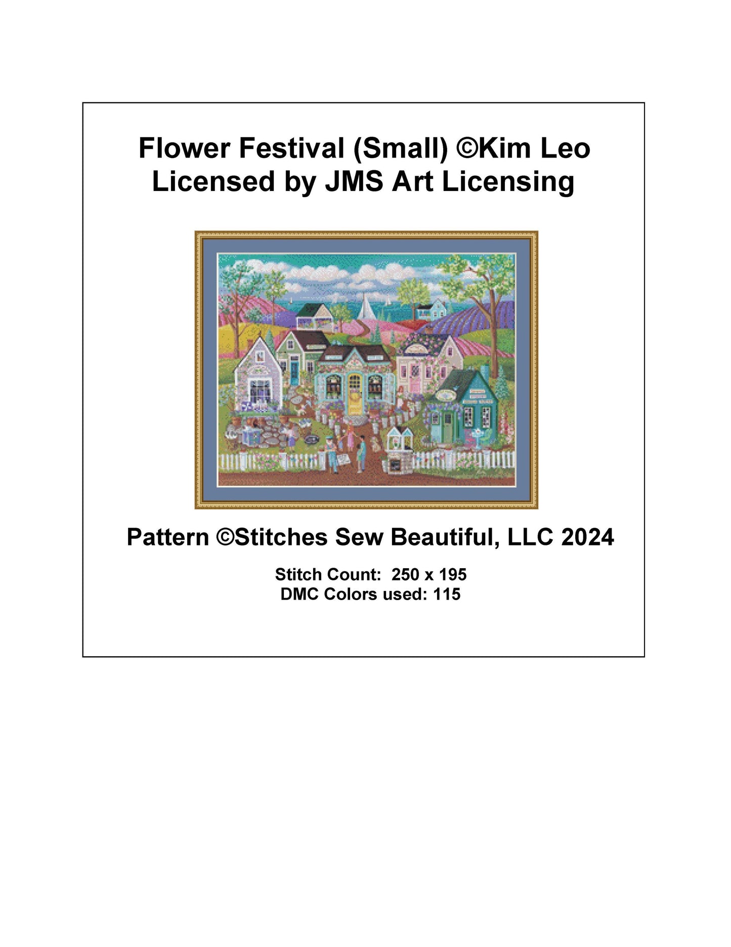 Flower Festival (Small) counted cross stitch pattern by Kim Leo license by JMS Art Licensing