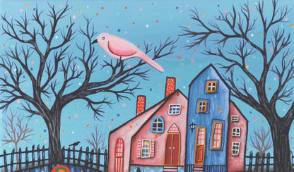Pink Bird (Max Size/Color) counted cross stitch pattern by Karla Gerard