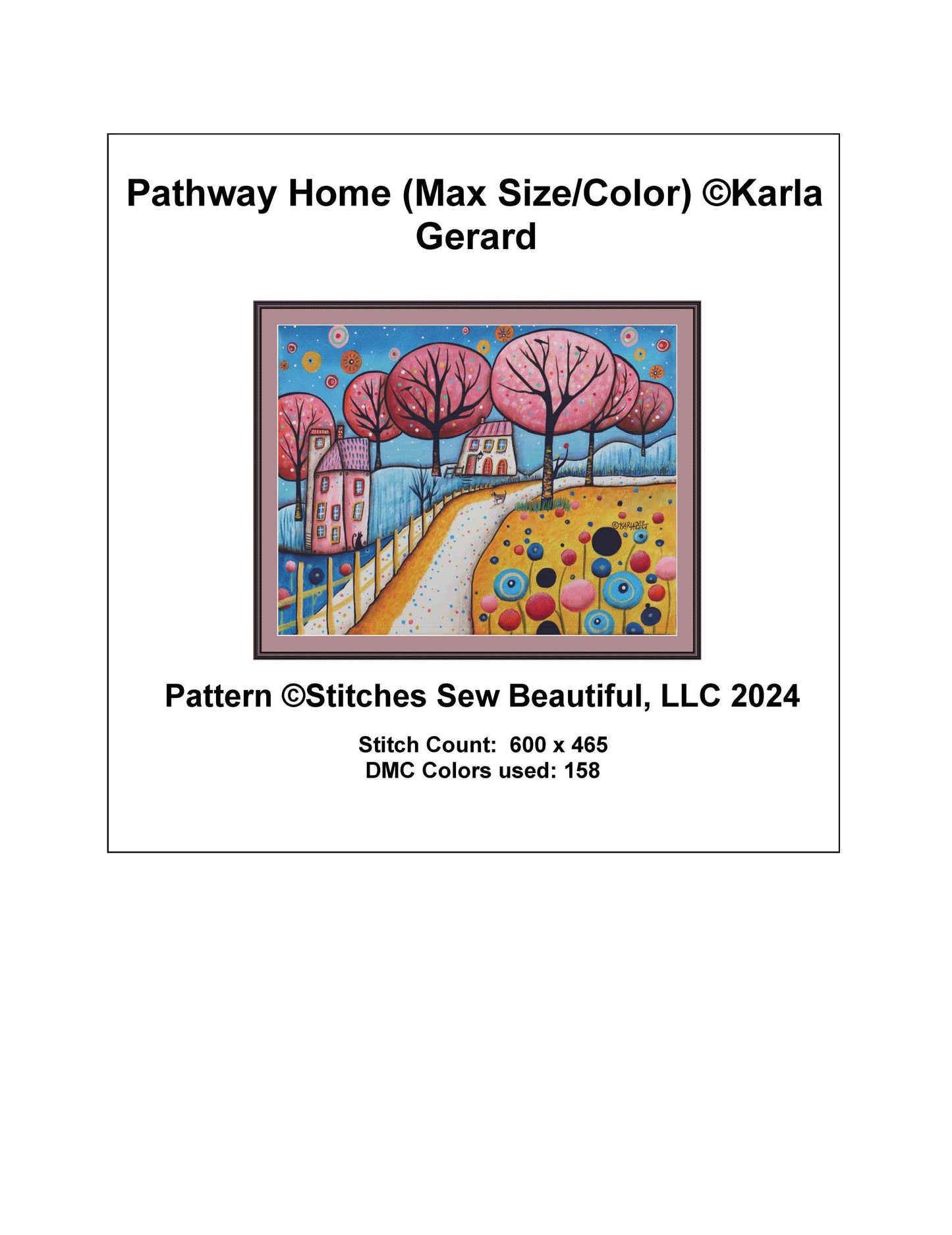 Pathway Home (Max Size/Color) counted cross stitch pattern by Karla Gerard