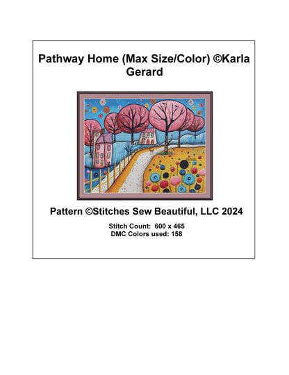 Pathway Home (Max Size/Color) counted cross stitch pattern by Karla Gerard