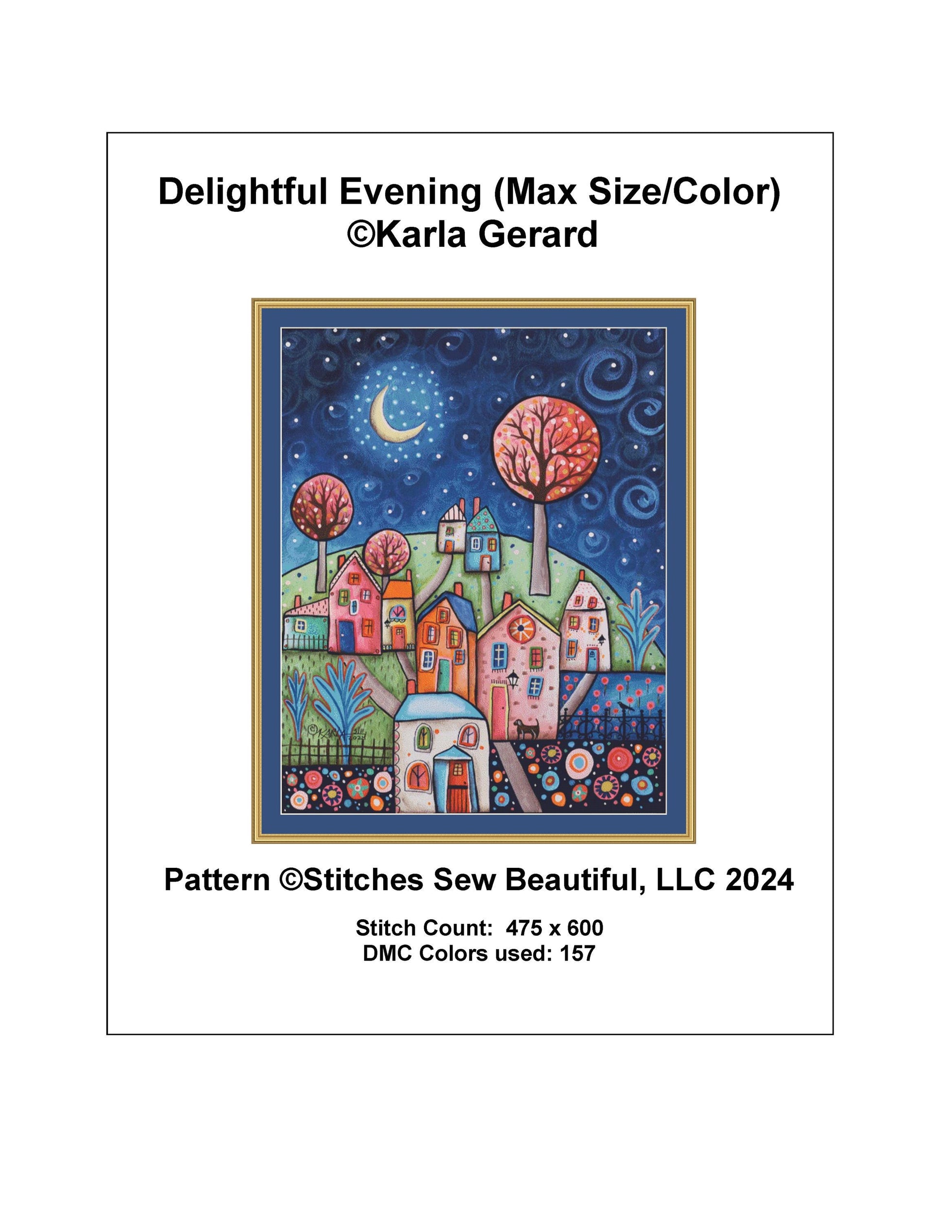 Delightful Evening (Max Size/Color) counted cross stitch pattern by Karla Gerard
