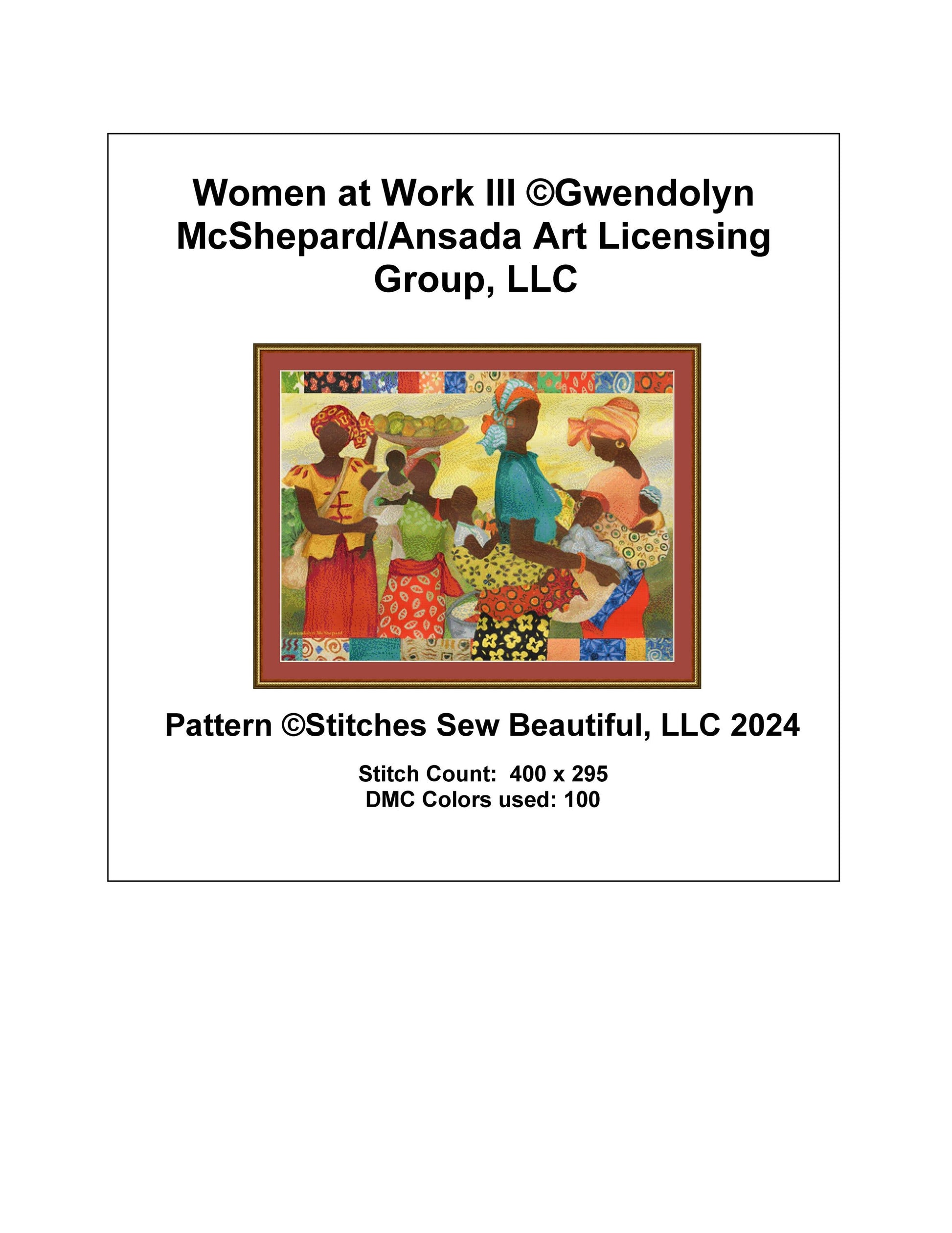 Women at Work III counted cross stitch pattern by Gwendolyn McShepard/Ansada Art Licensing Group, LLC