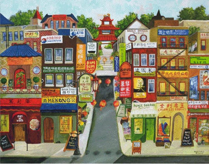 Bank Street (Max Size/Color) counted cross stitch pattern by Gwendolyn McShepard/Ansada Art Licensing Group, LLC