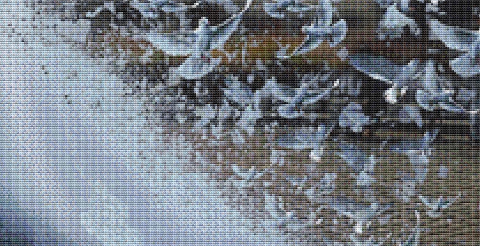 Woman with Doves (Max Size/Color) counted cross stitch pattern by Jose Francese