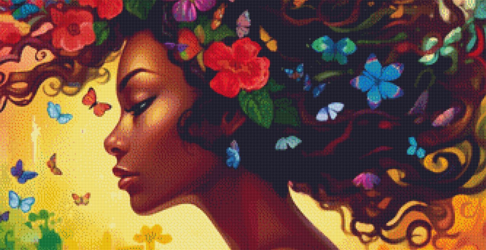 Floral Beauty 1 (Max Color) counted cross stitch pattern ©Adobe Ext. License